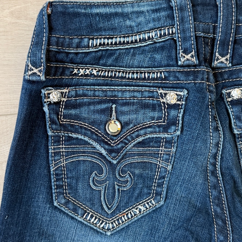 Women's Rock Revival jeans size 28 Celine boot Embellished Denim Western - Picture 11 of 16